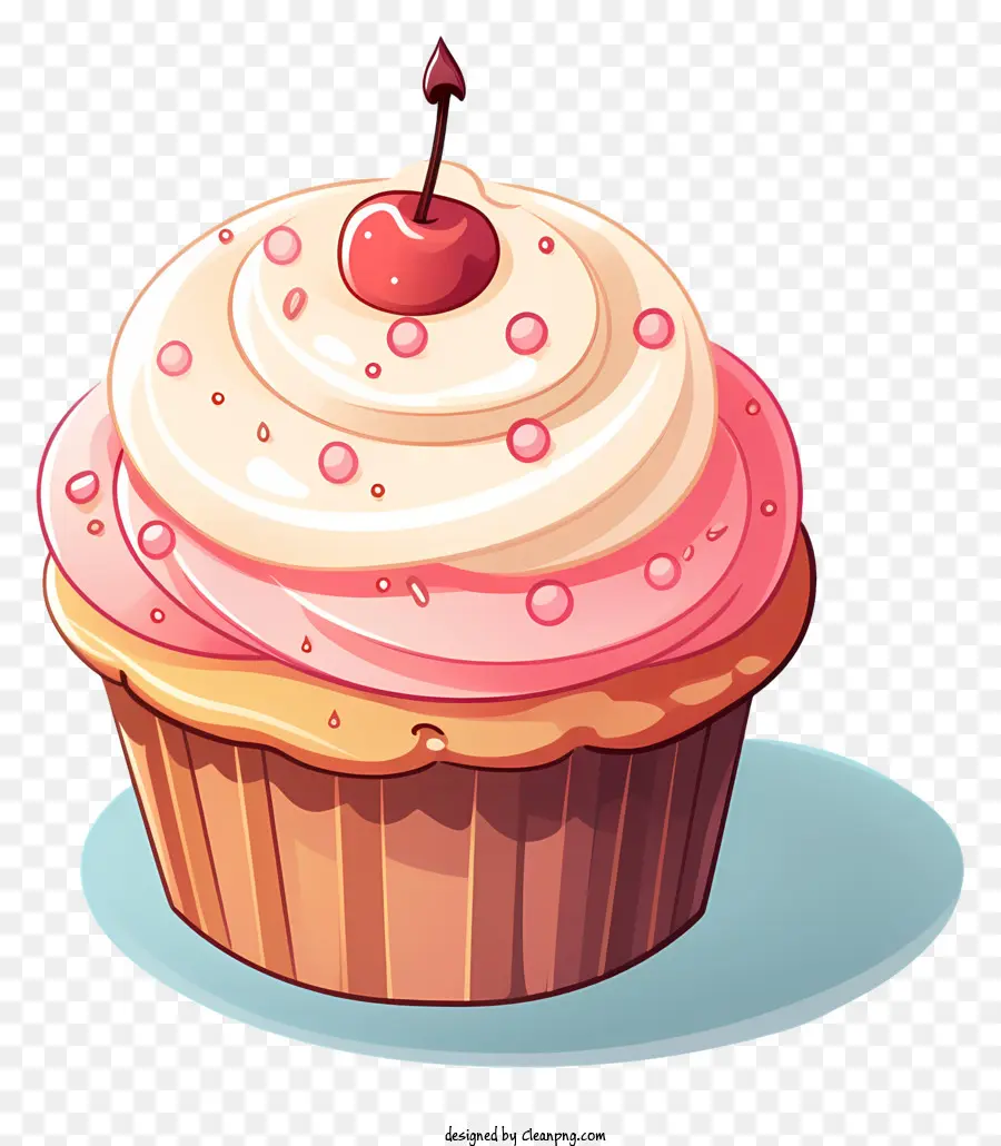 Petit Gâteau Griffonnage，Cupcake Aux Cerises PNG