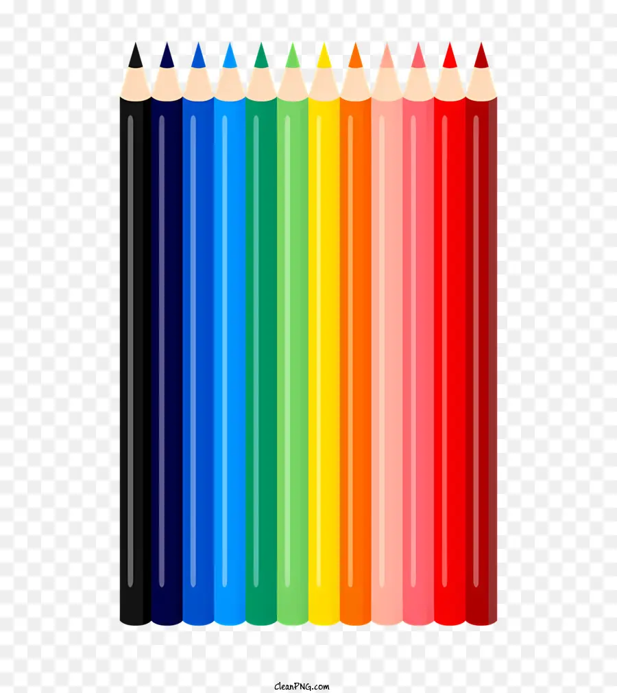Crayons Colorés，Arc En Ciel De Couleurs PNG