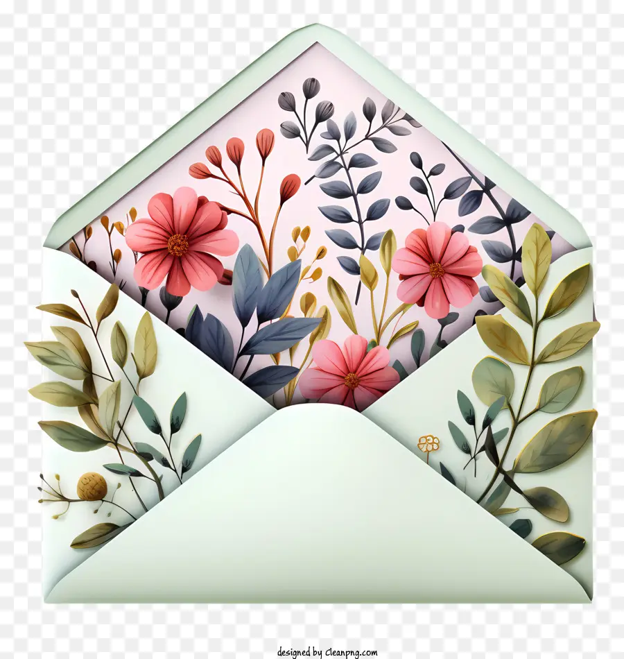 Enveloppe，Enveloppe Florale PNG