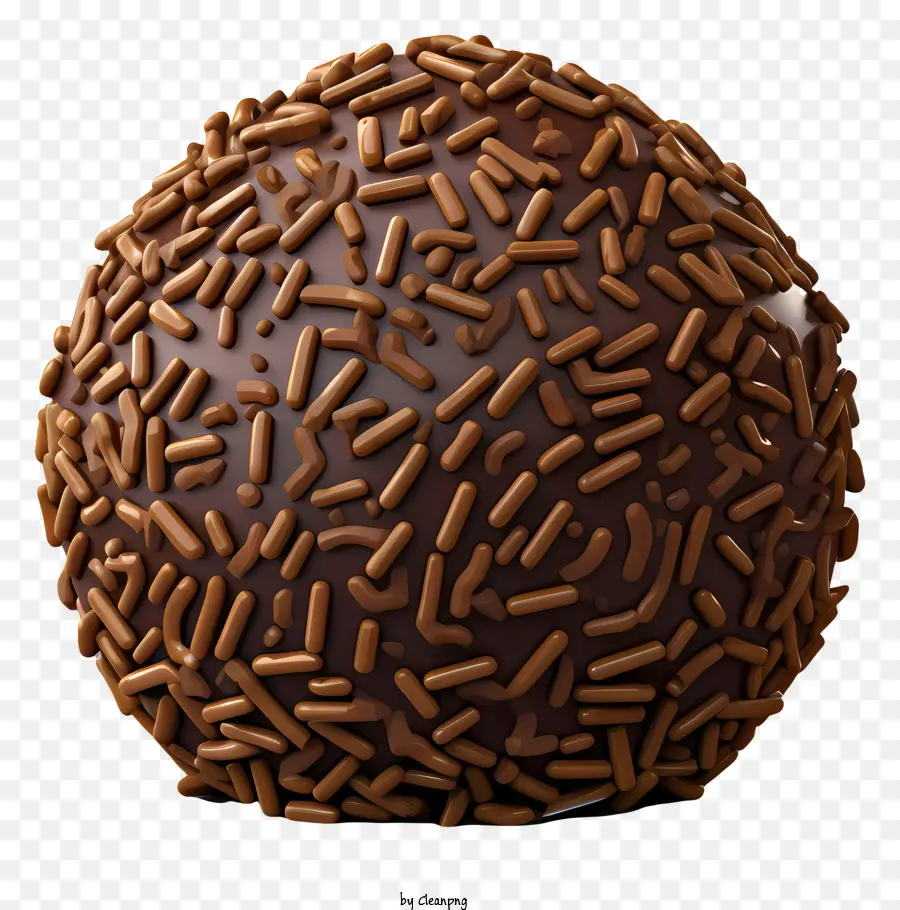 Brigadeiro 3d Réaliste，Boule Enveloppée De Chocolat PNG
