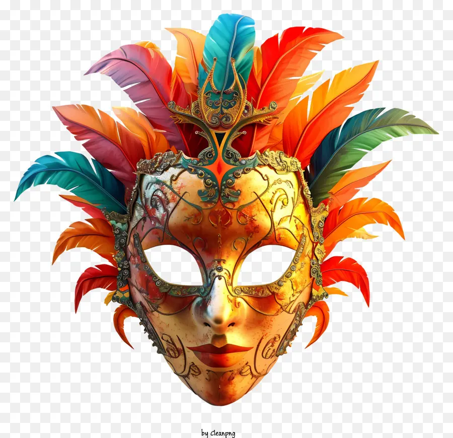 Masque De Carnaval 3d Réaliste，Masque à Plumes PNG