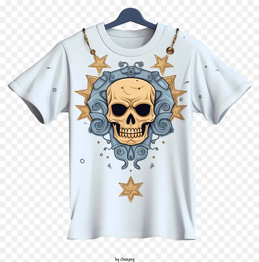 T Shirt De Style 3d Réaliste，T Shirt Tête De Mort PNG