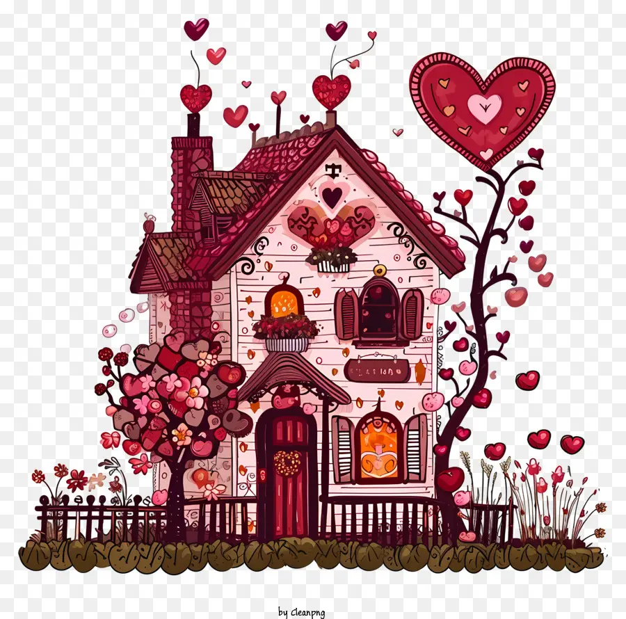 Doodle Valentine House，Maison PNG