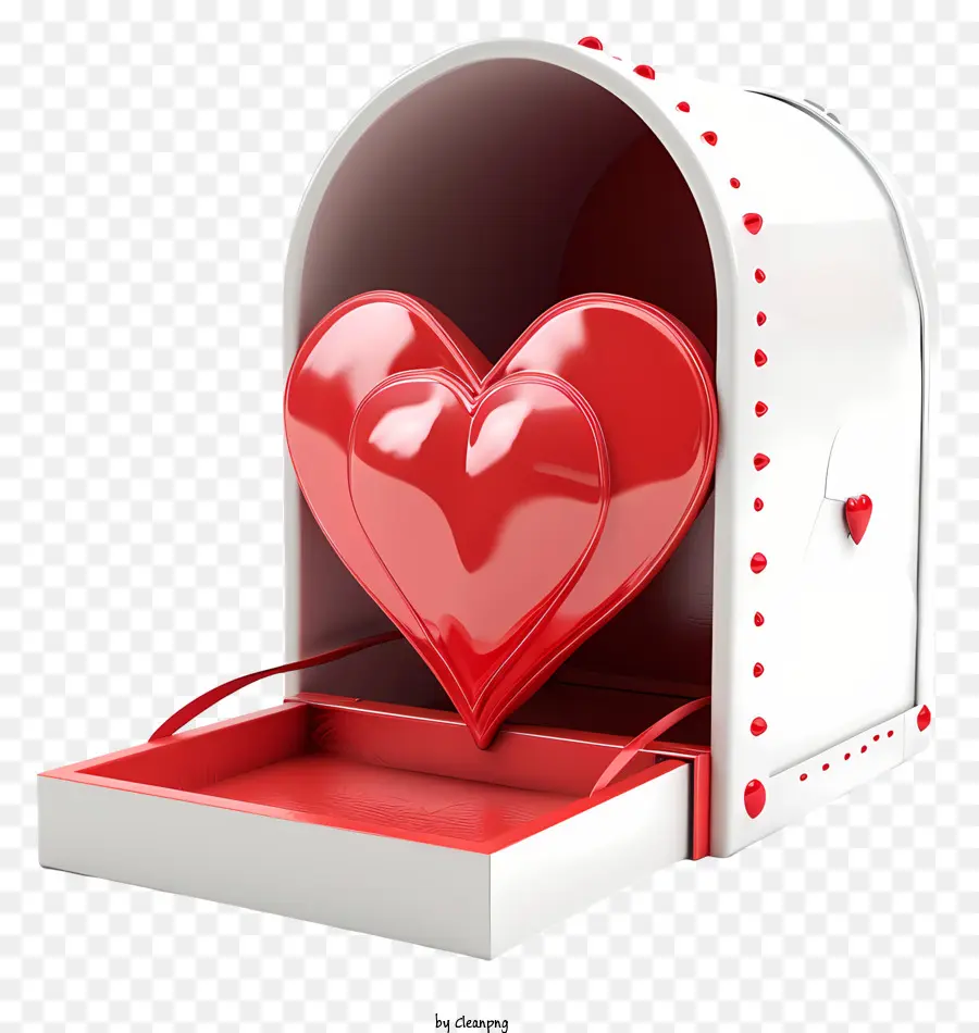 Boîte Aux Lettres De La Saint Valentin，Objet De Cœur Rouge PNG