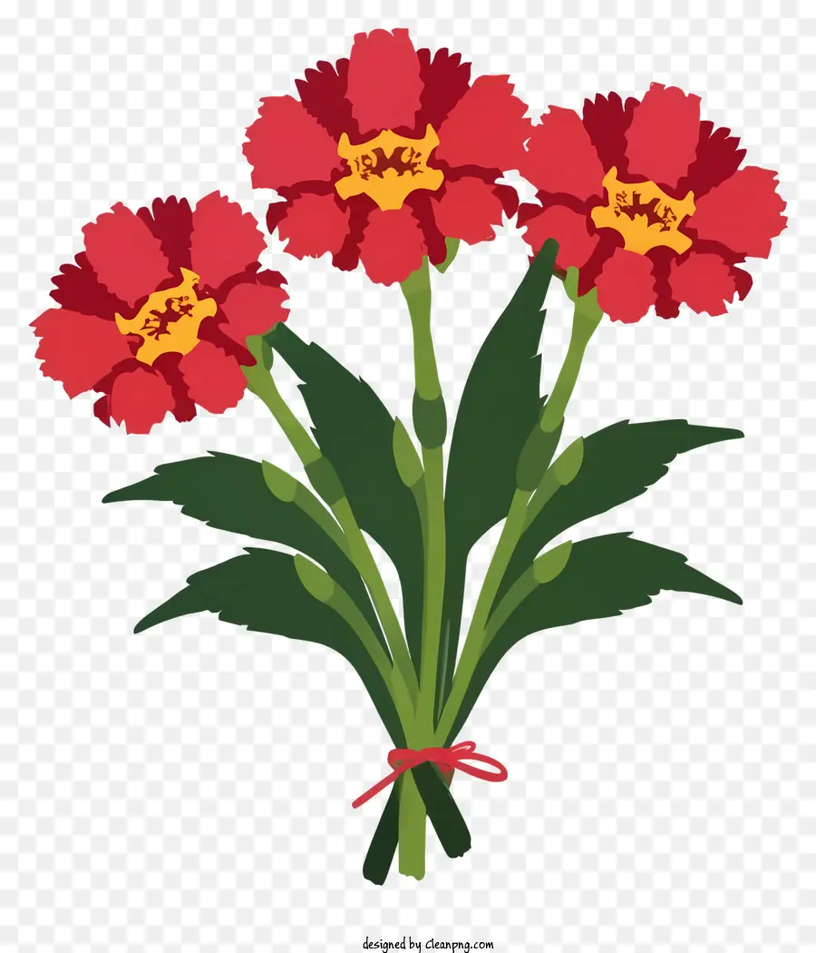 Dessin Animé，Fleurs Rouges PNG