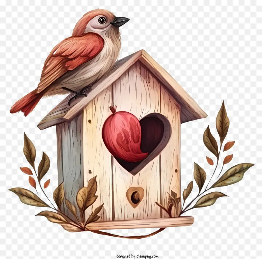 Emoji De Maison D'oiseau De La Saint Valentin，Nichoir Avec Des Oiseaux PNG