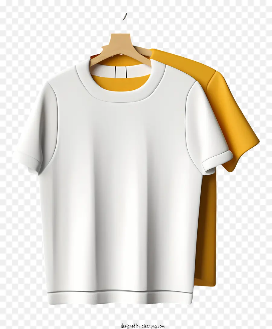 T Shirt Blanc，Cintre En Bois PNG