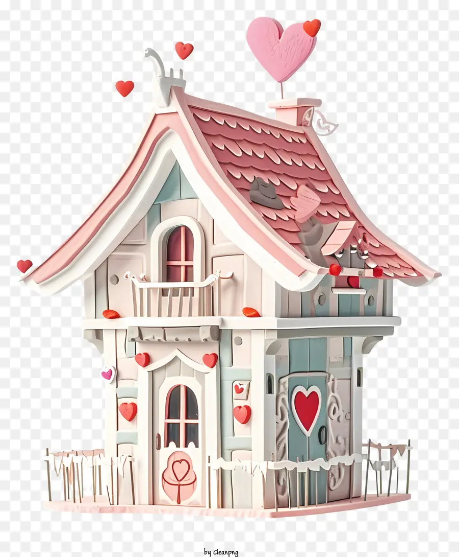 Maison Pastel De La Saint Valentin，Maison En Bois Blanc PNG