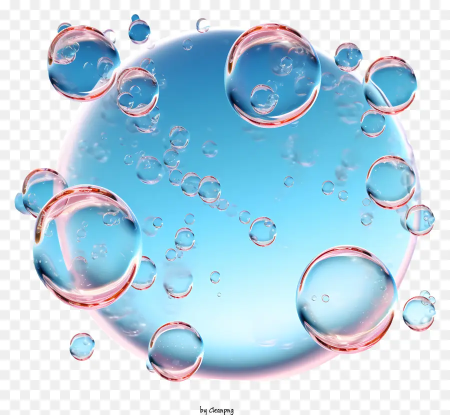 Bubbles De Savon De Style 3d Réalistes，Sphère Bleue Transparente PNG