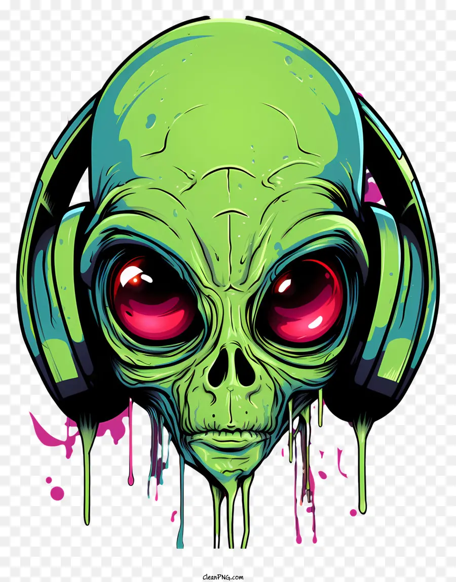 Tête Extraterrestre Avec Casque，Alien Vert PNG