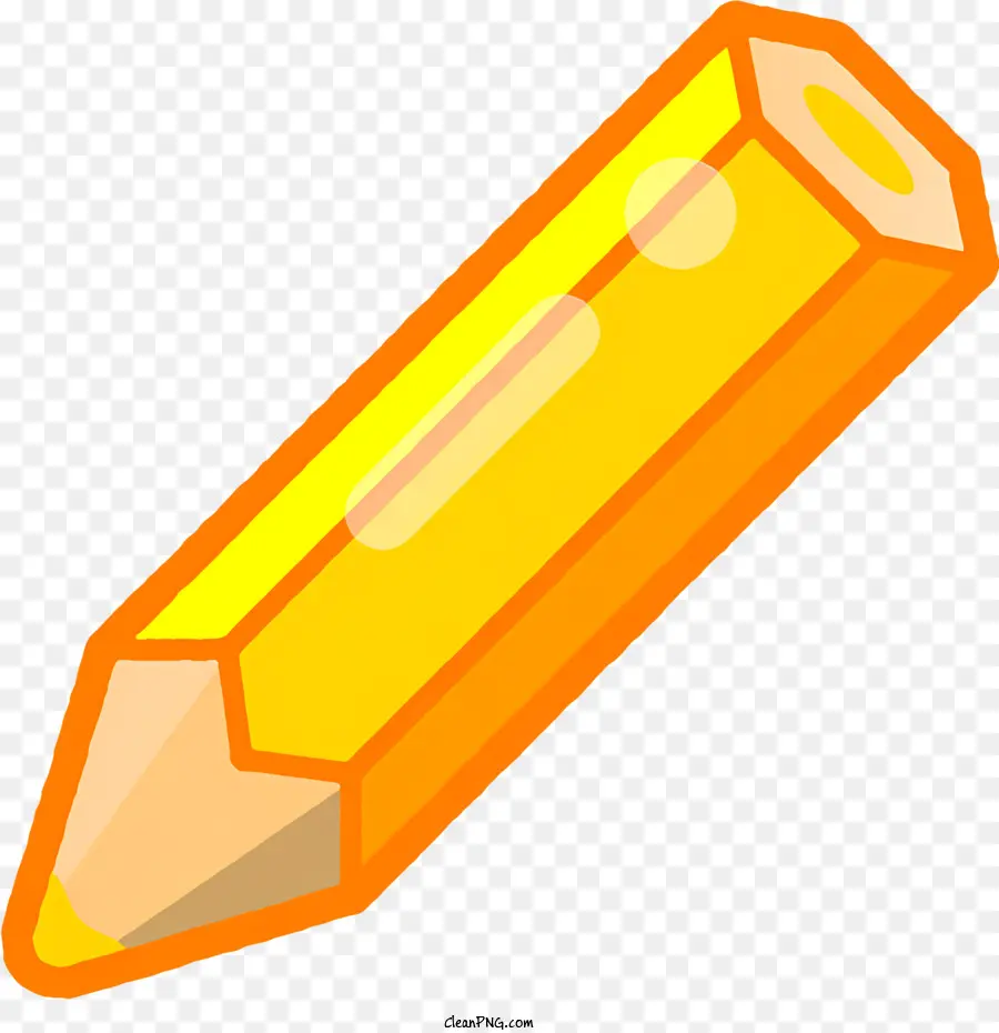 Jaune Crayon，Arrière Plan Orange PNG