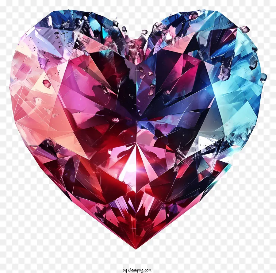 Diamant Coeur Saint Valentin Aquarelle，Diamant En Forme De Coeur PNG