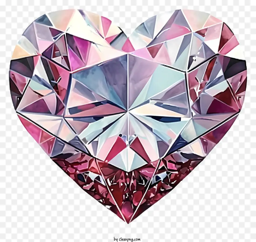 Diamond De Cœur De La Saint Valentin Réaliste，Coeur Rose PNG