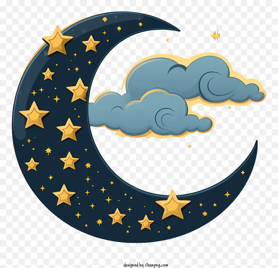 Lune Et étoiles Dessinées à La Main，Lune PNG