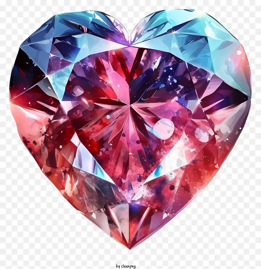 Aquarelle Diamant Du Cœur De La Saint Valentin，Coeur En Forme De Diamant PNG
