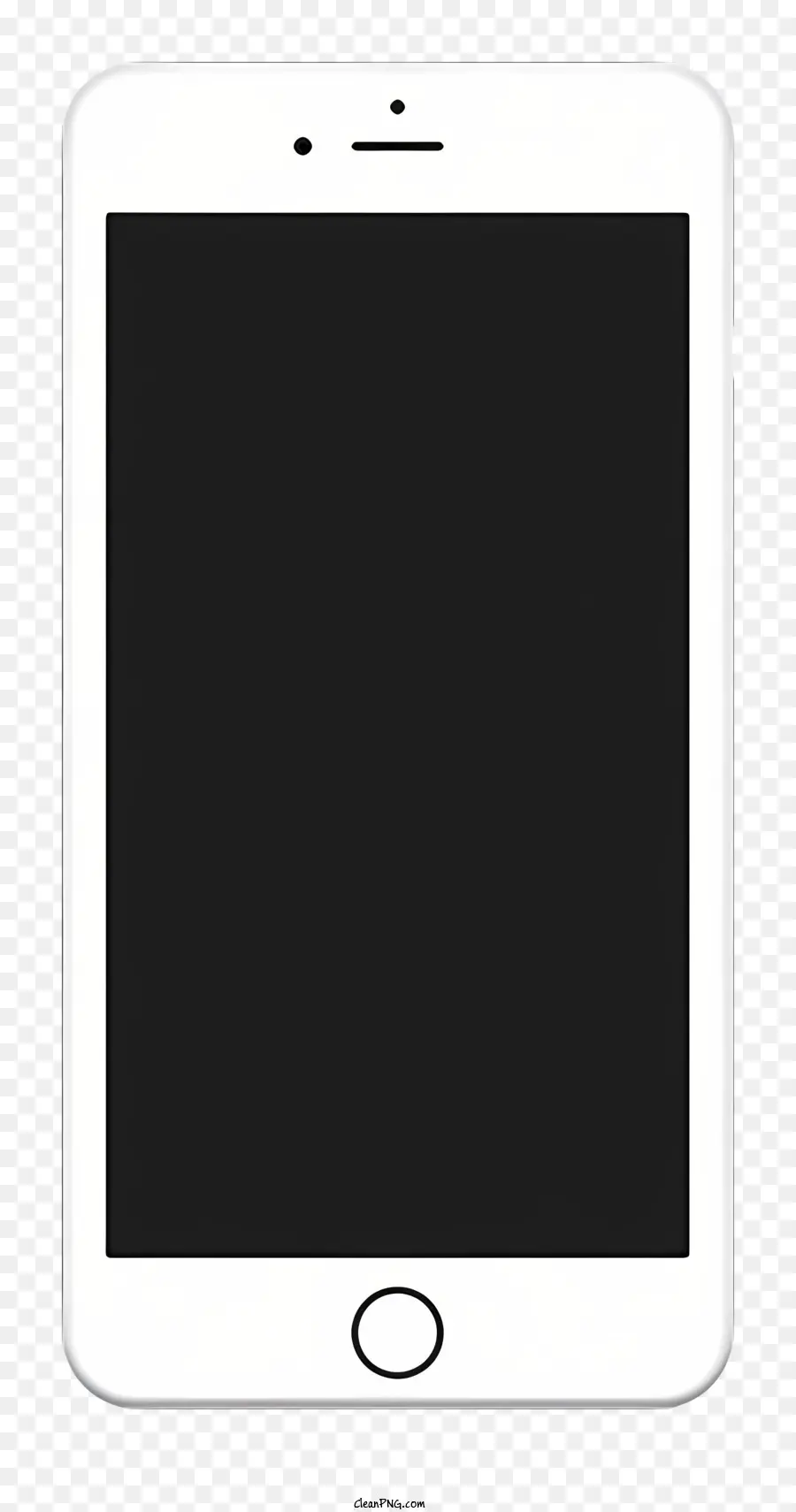 Blanc Smartphone，écran Noir PNG
