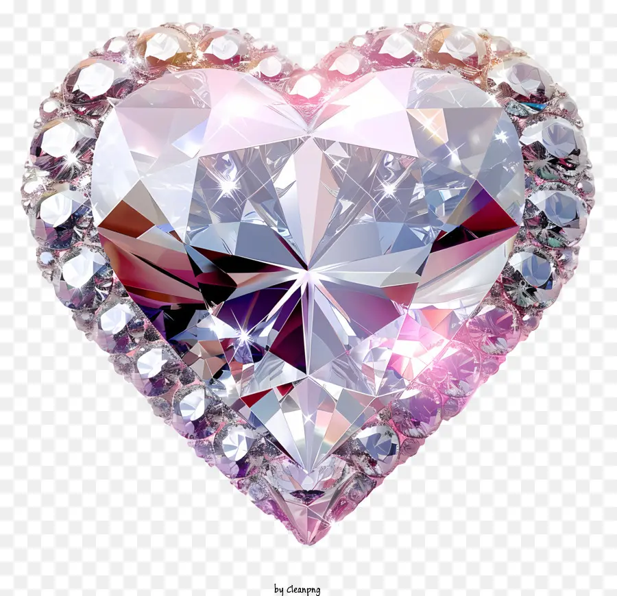 Diamond De Cœur De La Saint Valentin Réaliste，Diamant En Forme De Cœur PNG