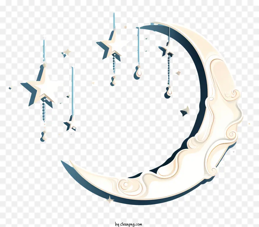 Sketch Style Moon And Star，Lune PNG