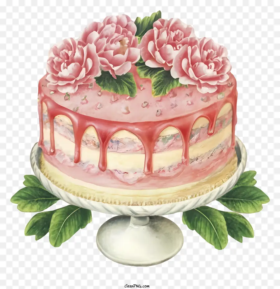 Dessin Animé，Gâteau Aux Fleurs PNG