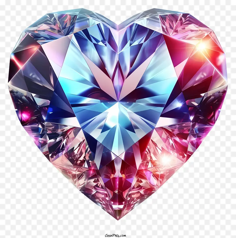 Style Isométrique，Diamant Du Cœur De La Saint Valentin PNG