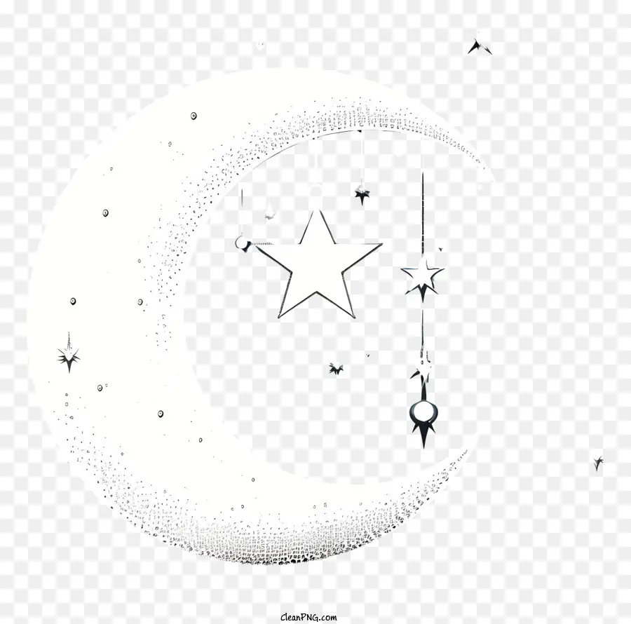 Style De Croquis Lune Et étoile，Croissant De Lune PNG