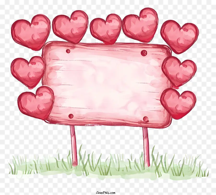 Doodle Valentine Sign Board，Le Jour De Valentines PNG
