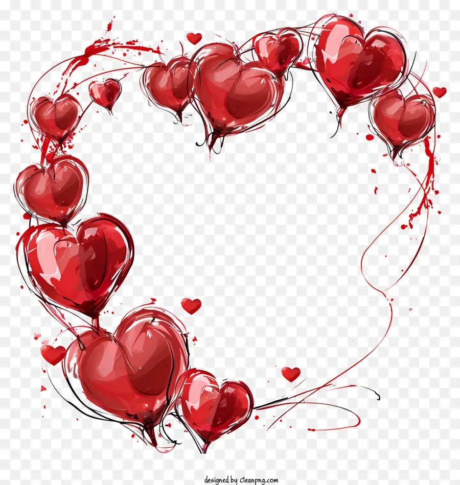 Valentine Cadre，Les Ballons Rouges PNG