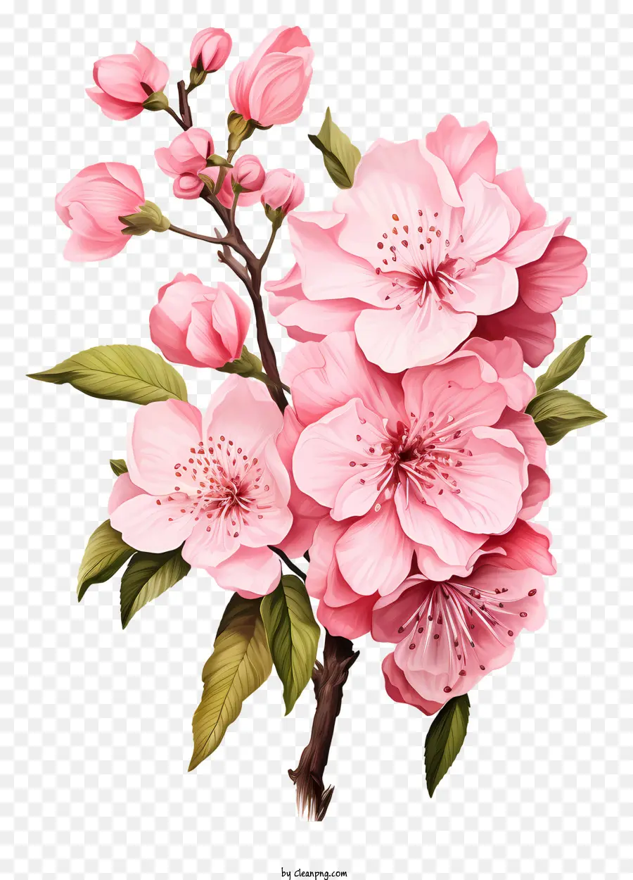 Branche De Cerisier De Style Réaliste，Sakura Fleur PNG