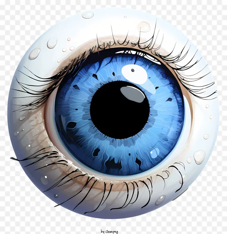 Collée Oculaire Aquarelle，Oeil Bleu PNG