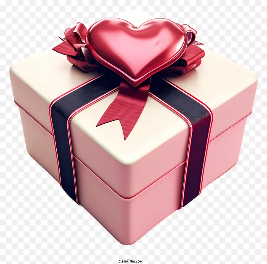 Cadeau Psd 3d Valentin，Heartshaped Boîte PNG