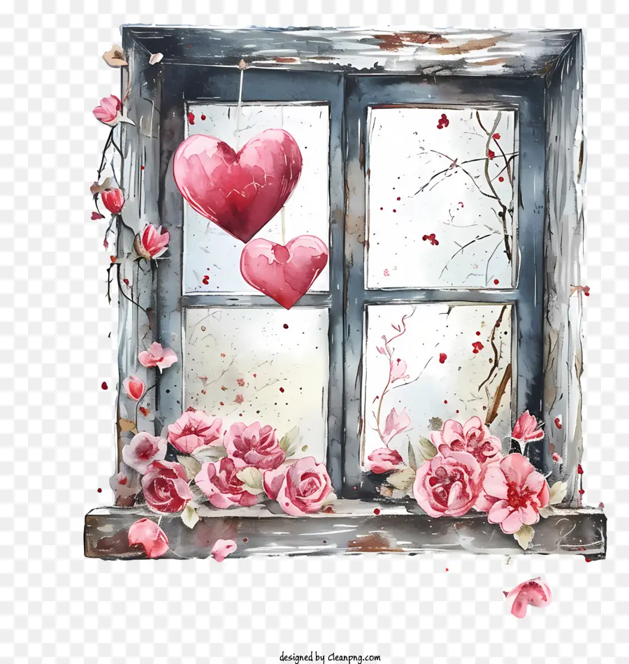 Fenêtre De La Saint Valentin，Peinture PNG