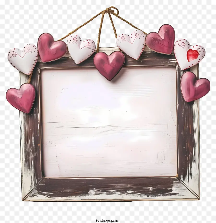 Panneau De Saint Valentin Pastel，Cadre Coeur PNG