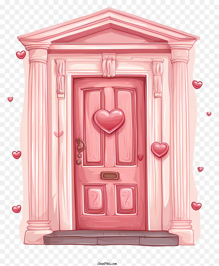 Porte Saint Valentin，Porte Rose Avec Coeurs PNG