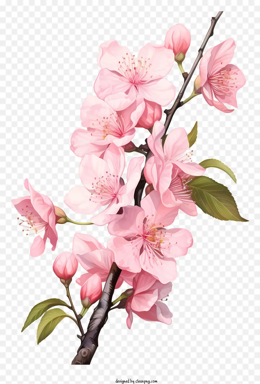 Branche De Cerisier Pastel Fleur，Cerisier En Fleur Dessin PNG