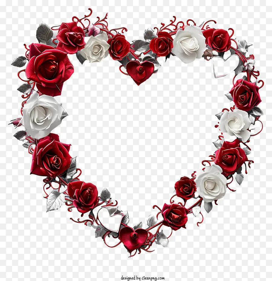 Valentine Cadre，Rose Couronne PNG