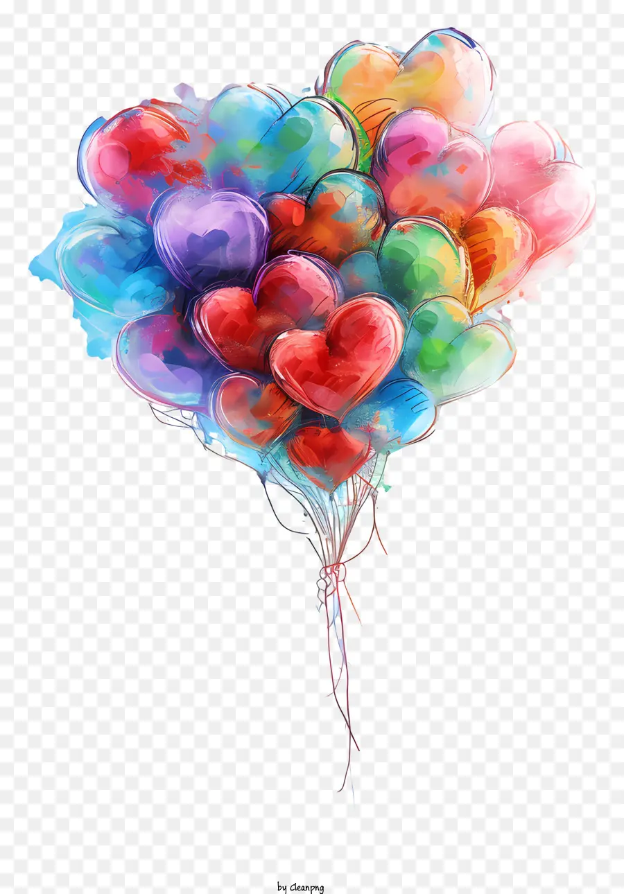 Faire Vos Rêves Venir Vrai Jour，Cluster De Ballons En Forme De Cœur PNG