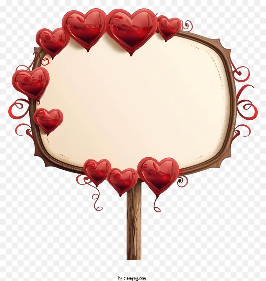 Panneau De Signe De La Saint Valentin Réaliste，Panneau En Bois PNG