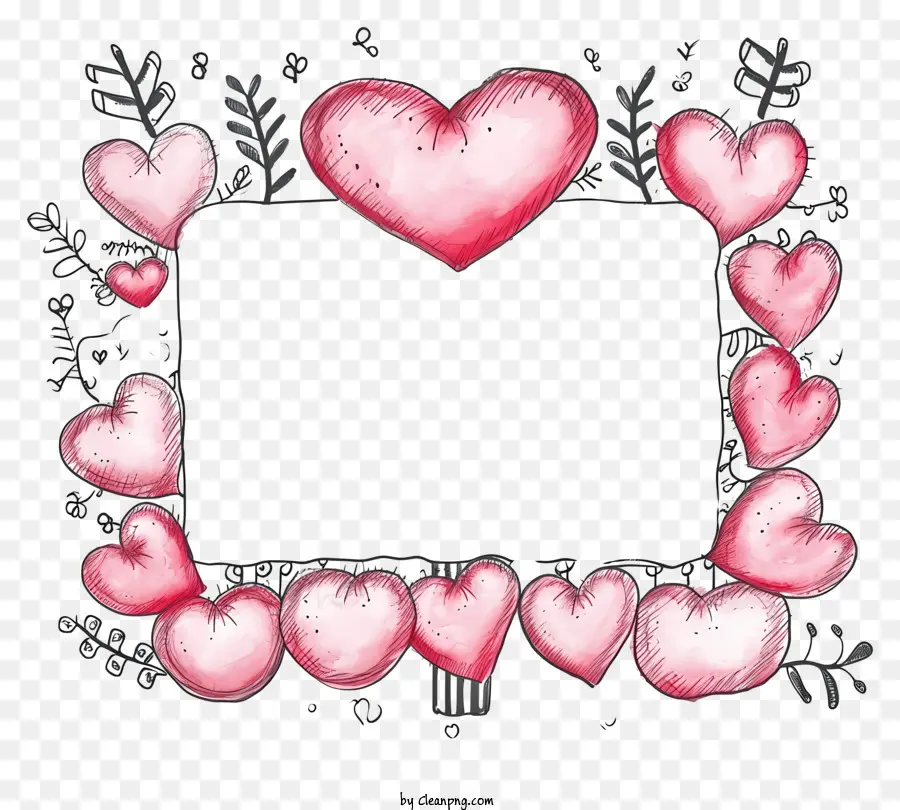 Doodle Valentine Sign Board，Tableau Noir PNG