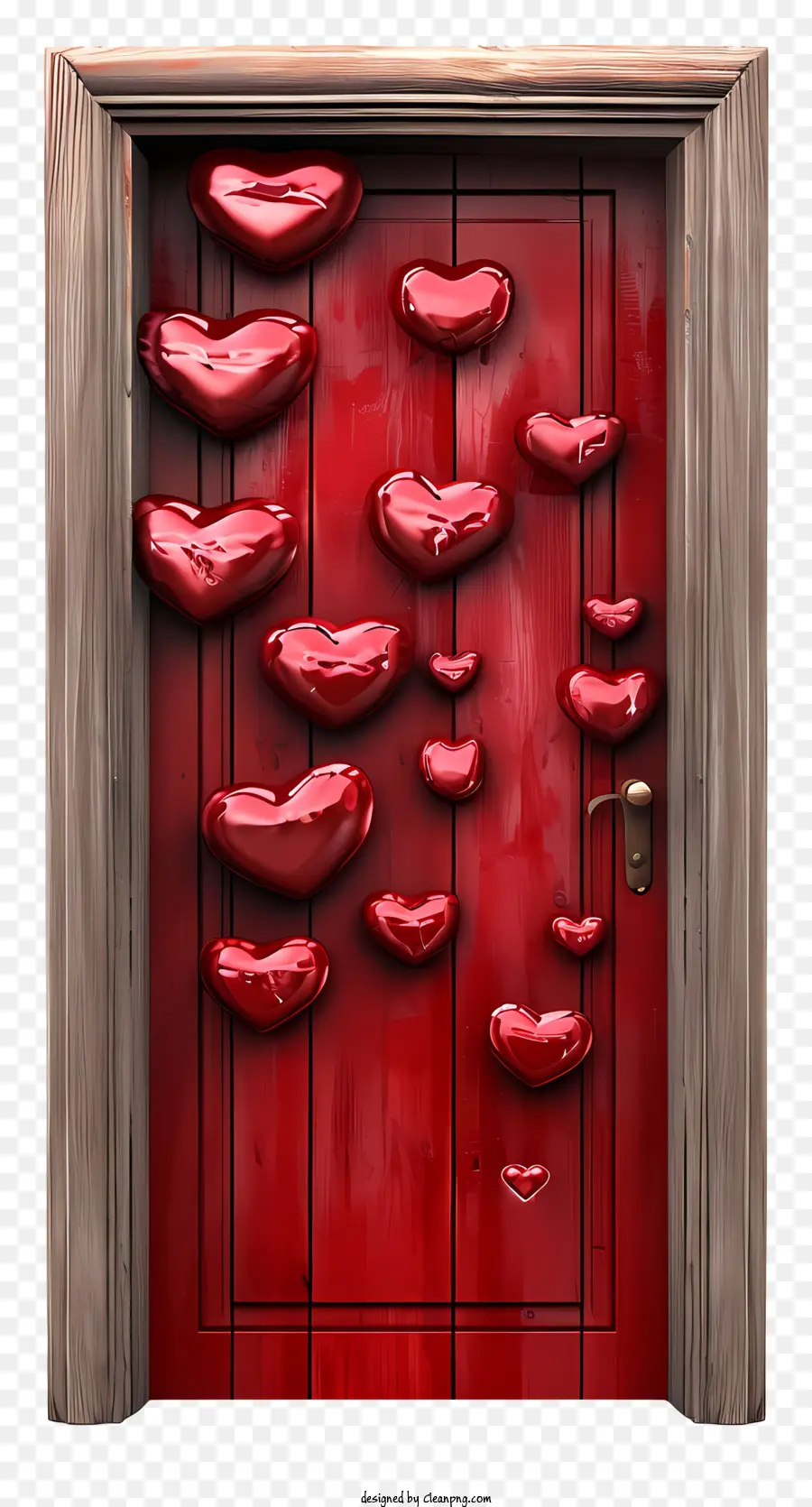 Porte Saint Valentin，Porte Rouge Avec Plusieurs Coeurs PNG