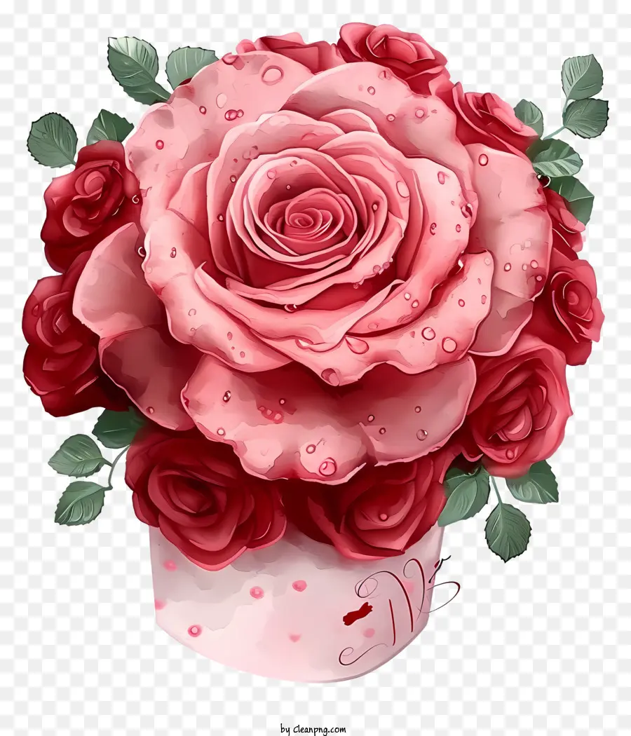 Art Floral Rose De La Saint Valentin，Bouquet De Roses PNG