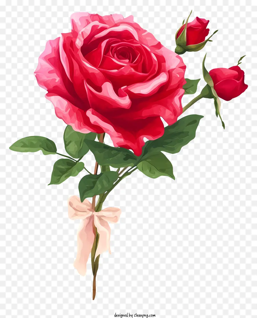 Valentine Rose Illustrer，Rose Rouge PNG