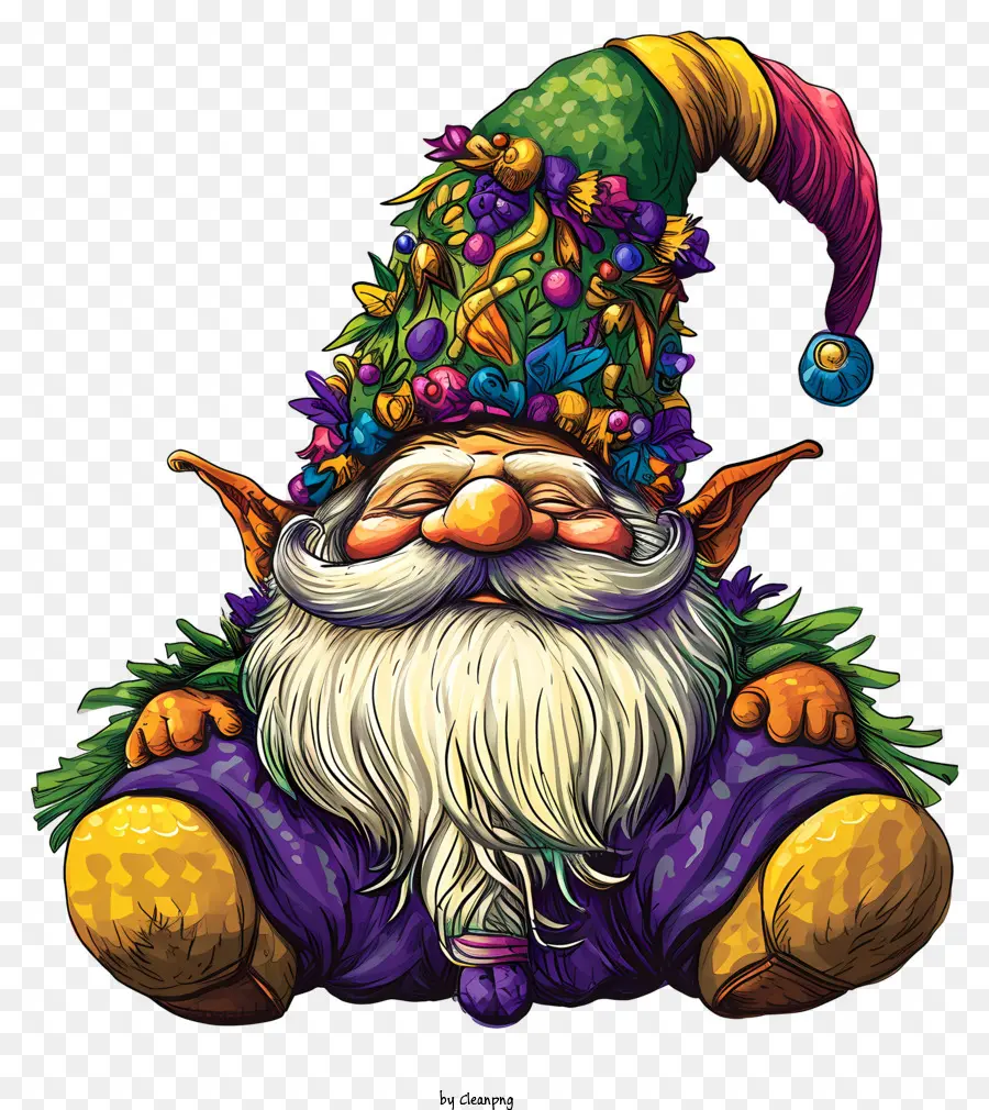 Mardi Gras Gnome，Gnome De Dessin Animé PNG