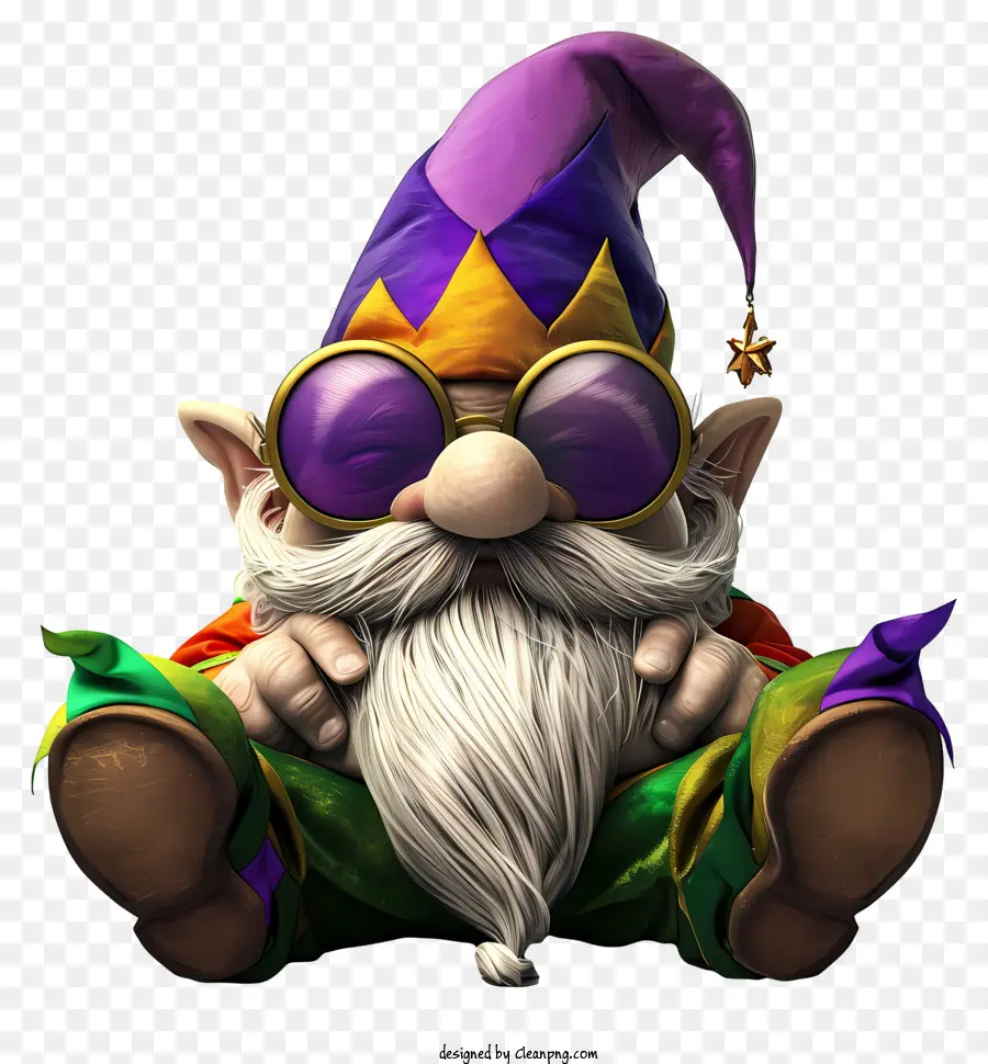 Gnome De Mardi Gras，Gnome Avec Des Lunettes De Soleil PNG