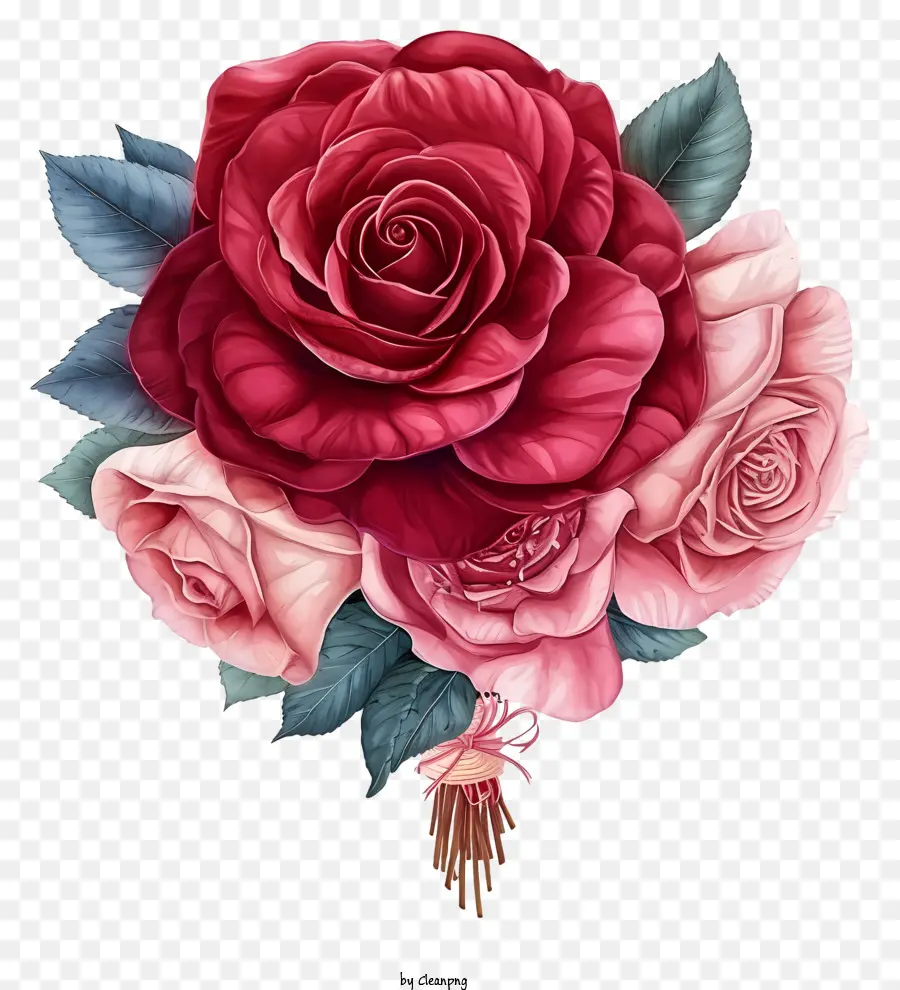 Valentine Rose Illustrer，Bouquet PNG