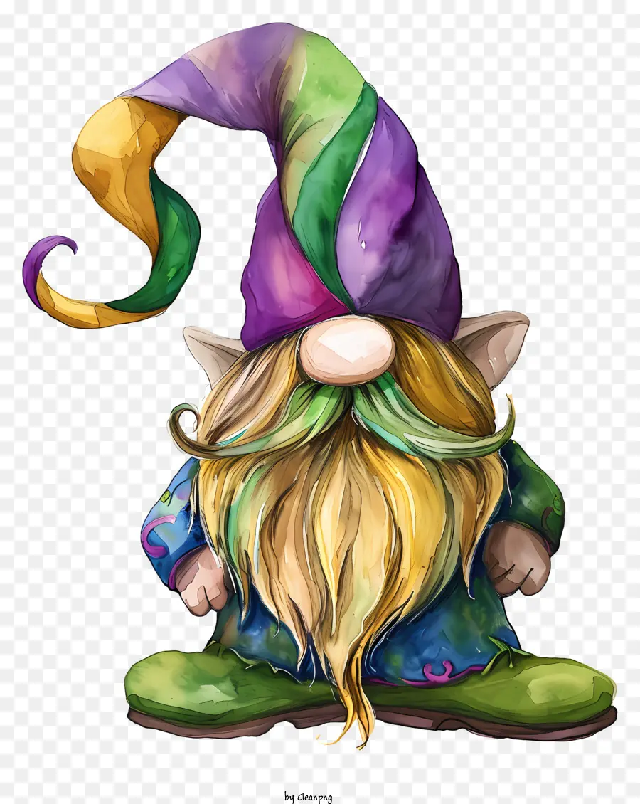 Gnome De Mardi Gras，Gnome Coloré PNG