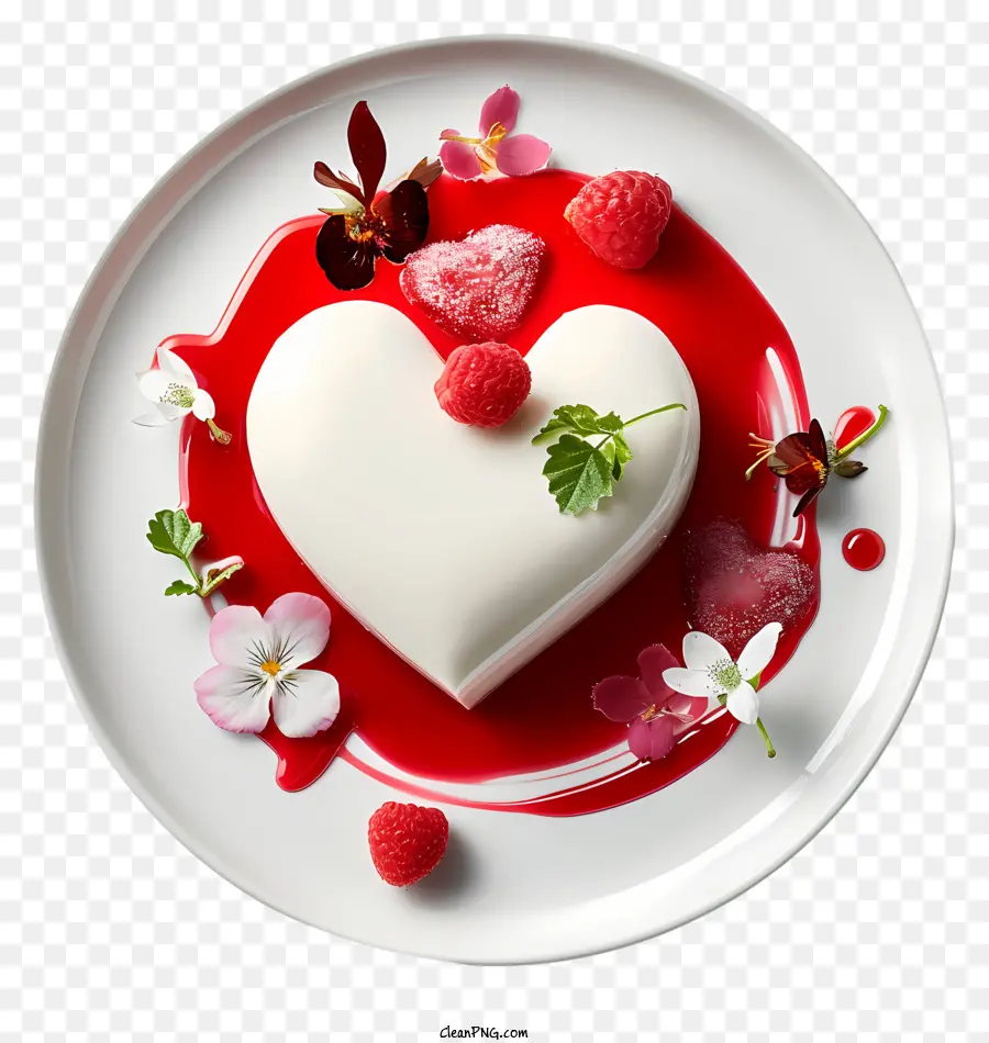 Dessert De La Saint Valentin，Plaque De Porcelaine PNG