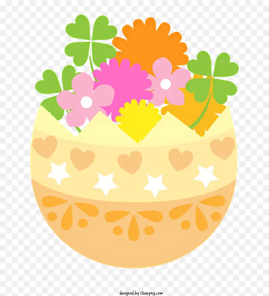 Pâques，Panier De Fleurs PNG