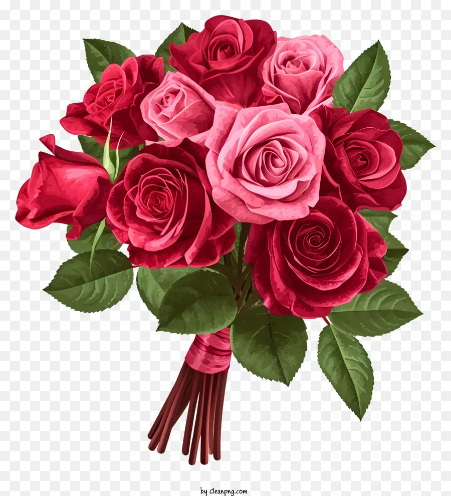 Bouquet De Roses De La Saint Valentin Illustrer，Roses PNG