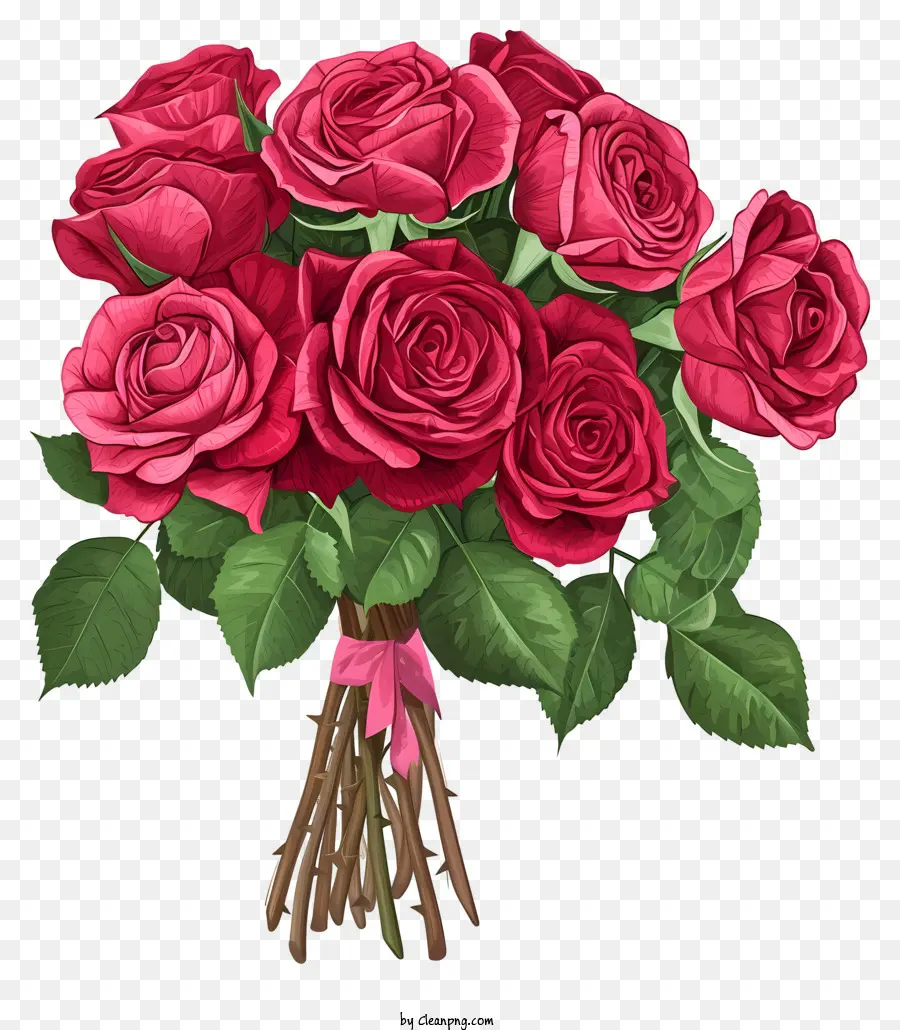 Bouquet De Roses De La Saint Valentin Art Floral，Roses Rouges PNG