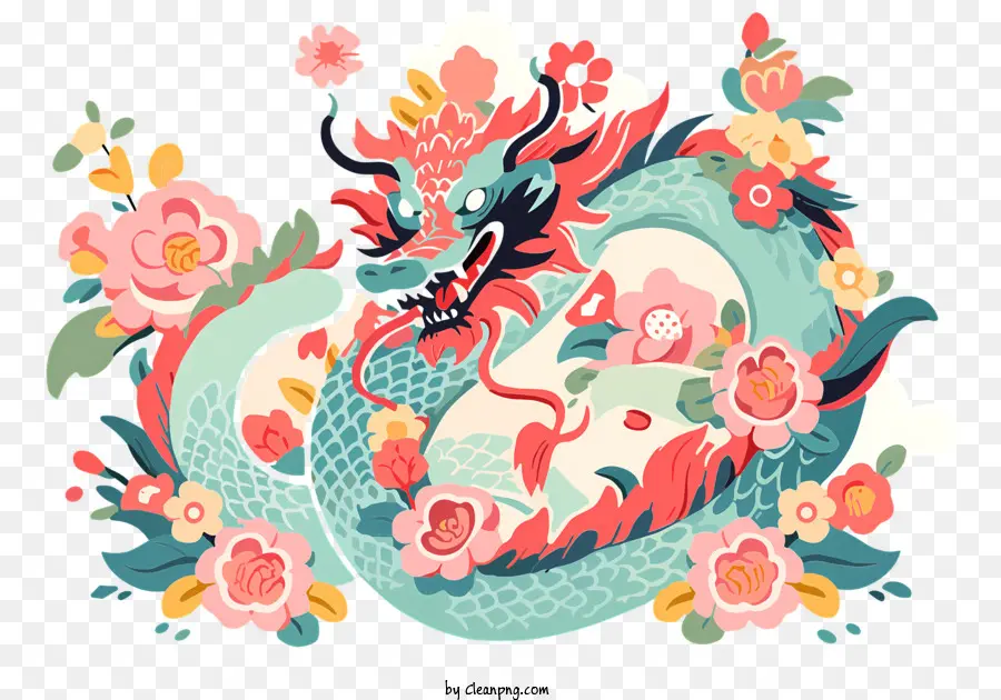 Dragon，Floral PNG